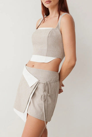Connie Top In Biscuit Suiting